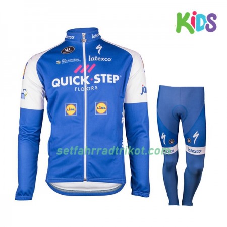 Radbekleidung Radtrikot Langarm + Lang Radhose 2017 Quick-Step Floors Kinder N001